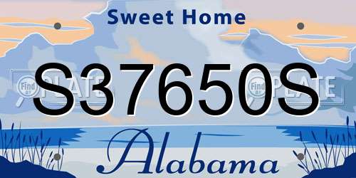 S37650S Alabama License Plate
