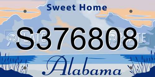 S376808 Alabama License Plate