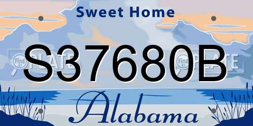 S37680B Alabama License Plate