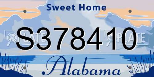 S378410 Alabama License Plate