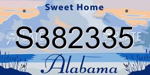 S382335 Alabama License Plate