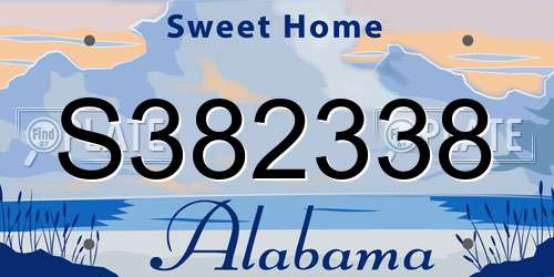 S382338 Alabama License Plate
