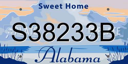 S38233B Alabama License Plate