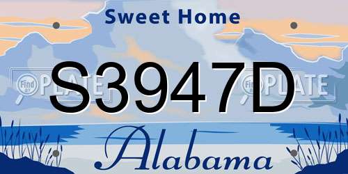 S3947D Alabama License Plate