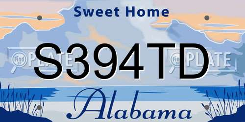 S394TD Alabama License Plate