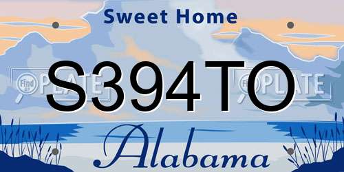S394TO Alabama License Plate