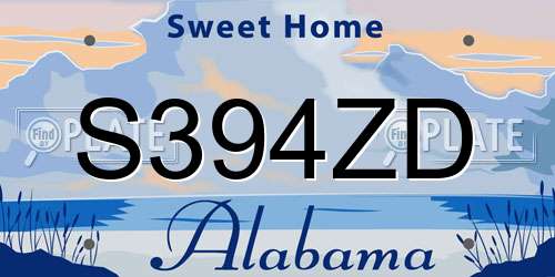 S394ZD Alabama License Plate