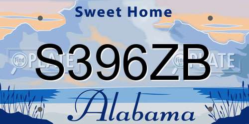 S396ZB Alabama License Plate