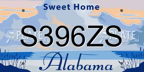 S396ZS Alabama License Plate