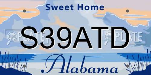 S39ATD Alabama License Plate