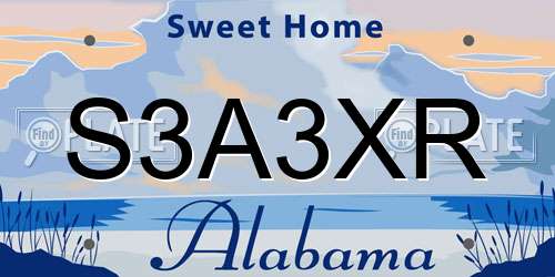 S3A3XR Alabama License Plate