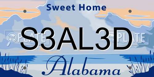 S3AL3D Alabama License Plate