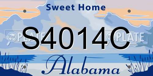 S4014C Alabama License Plate