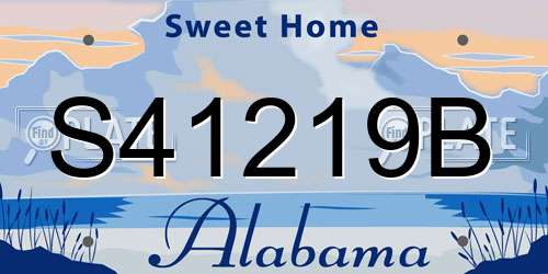 S41219B Alabama License Plate