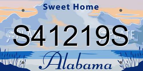 S41219S Alabama License Plate