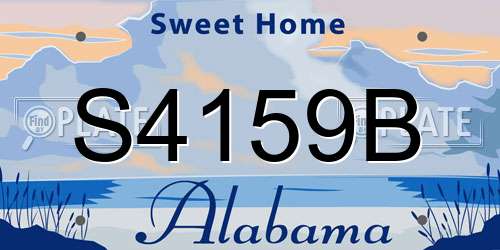 S4159B Alabama License Plate