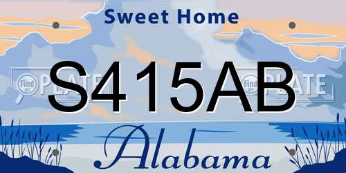 S415AB Alabama License Plate