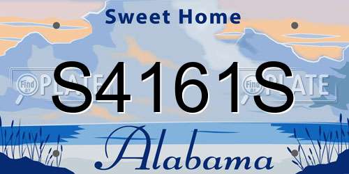 S4161S Alabama License Plate