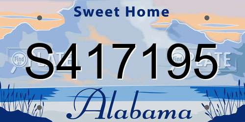 S417195 Alabama License Plate