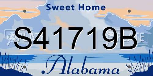 S41719B Alabama License Plate