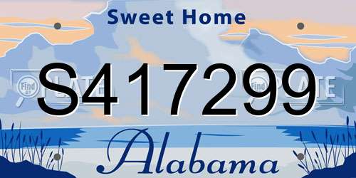 S417299 Alabama License Plate