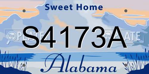S4173A Alabama License Plate