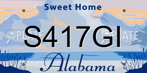 S417GI Alabama License Plate
