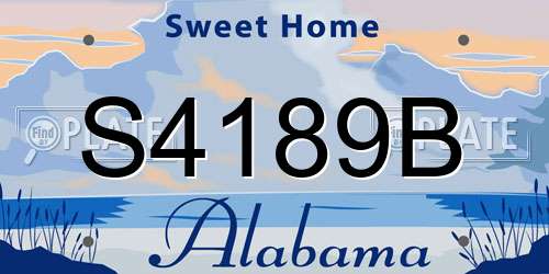 S4189B Alabama License Plate