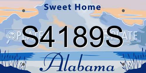 S4189S Alabama License Plate