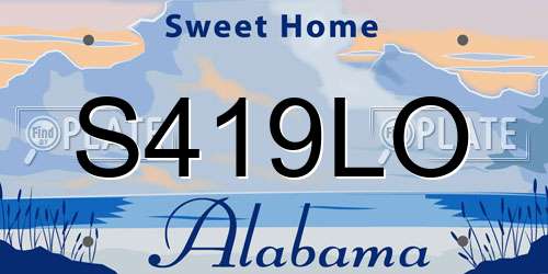 S419LO Alabama License Plate