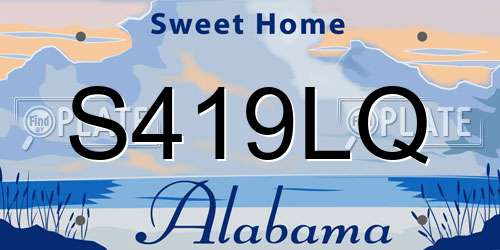 S419LQ Alabama License Plate