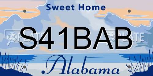S41BAB Alabama License Plate
