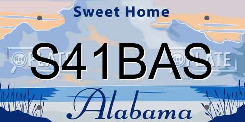 S41BAS Alabama License Plate