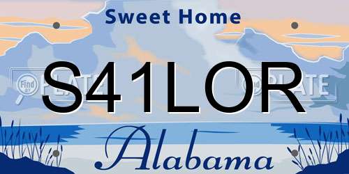 S41LOR Alabama License Plate