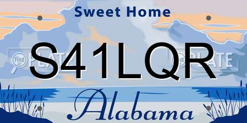 S41LQR Alabama License Plate