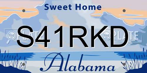 S41RKD Alabama License Plate