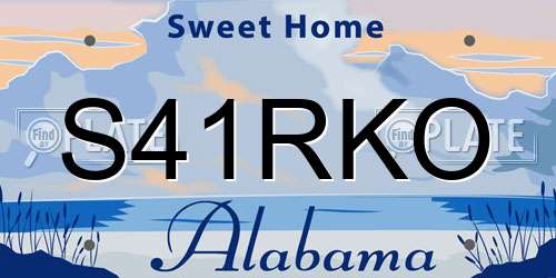 S41RKO Alabama License Plate