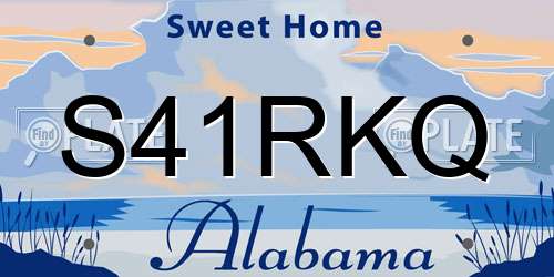 S41RKQ Alabama License Plate