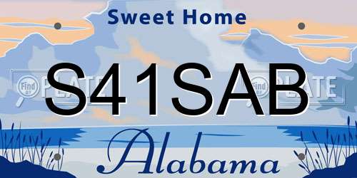 S41SAB Alabama License Plate