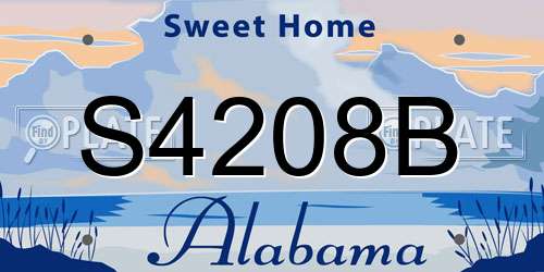 S4208B Alabama License Plate