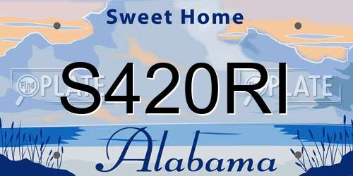 S420RI Alabama License Plate