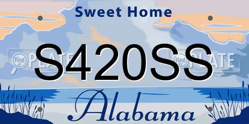 S420SS Alabama License Plate