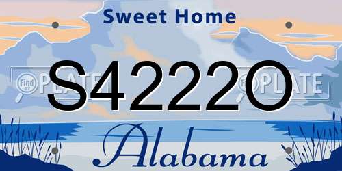 S4222O Alabama License Plate