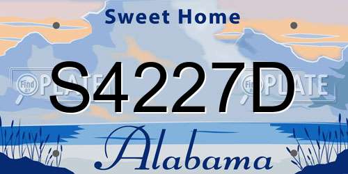 S4227D Alabama License Plate