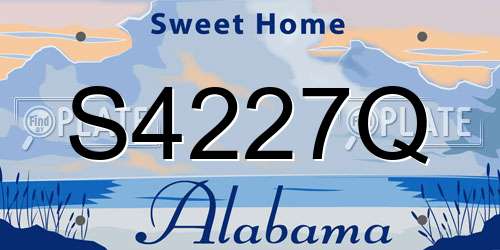 S4227Q Alabama License Plate