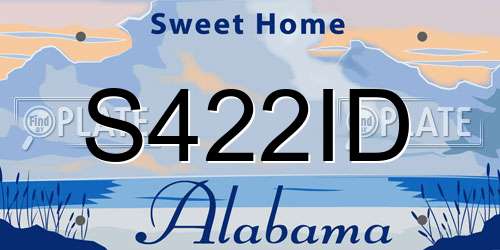 S422ID Alabama License Plate
