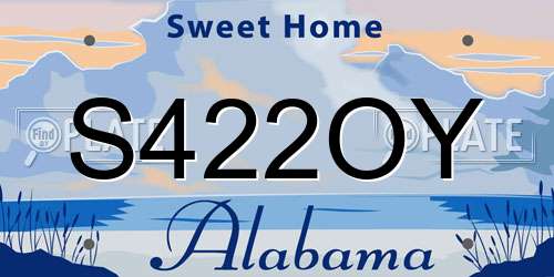 S422OY Alabama License Plate