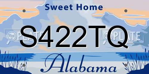 S422TQ Alabama License Plate