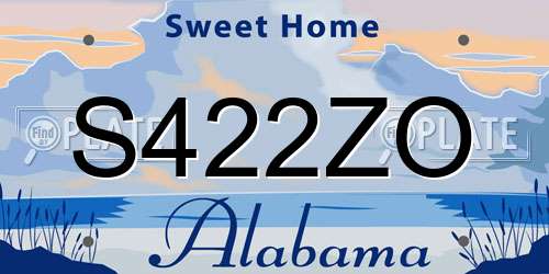 S422ZO Alabama License Plate