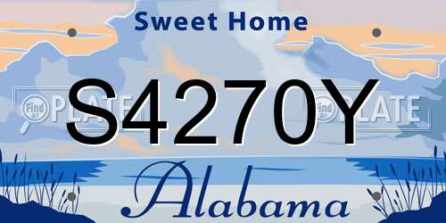 S4270Y Alabama License Plate